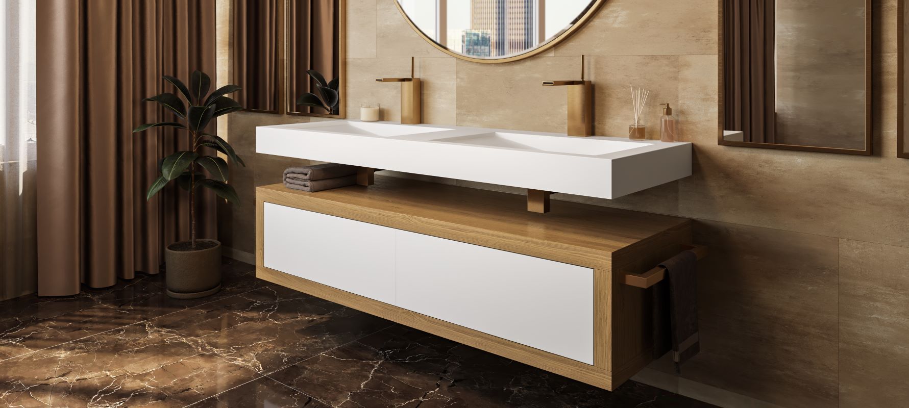 Millennium Stone Wooden Cabinets